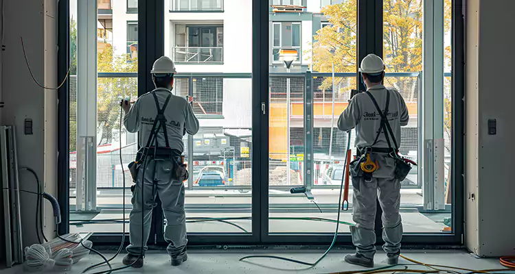 Patio Door Glass Replacement with Built-In Blinds in Englewood, FL